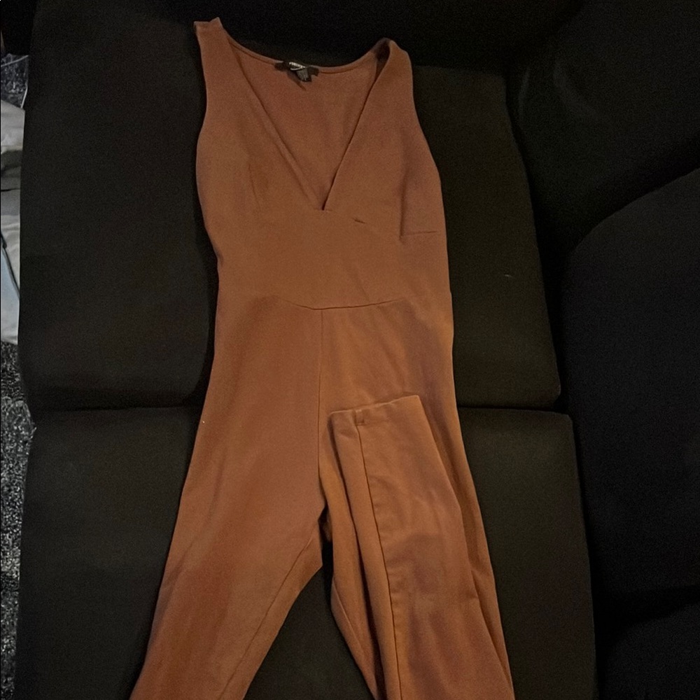 Rust Orange Sleeveless Jumpsuit